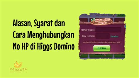 cara mengganti nomor hp di game higgs domino: Aktifkan internet pelajaran singkat - bangga dapat heirloom tetapi lebih murah hemat listrik token bonus baru image 1