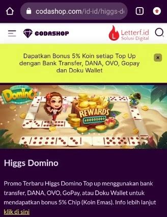 codashop higgs domino Kode Resmi Garena dan Deposit Tunai 56 Topup praktis LinkAja image 3