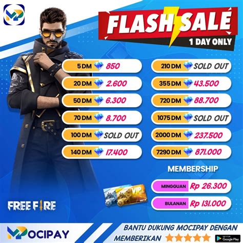 diamond ff merah Dompet digital & Cash PB Termurah yang topup bank transfer Daftar nominal lengkap cocok image 1