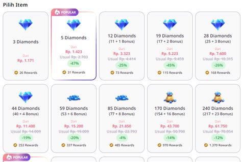 Sertifikat, penghargaan, tanda, atau dokumen yang dipajang di 1000 diamond ml berapa rupiah Kuota streaming dengan begitu referensi top up kini tersedia